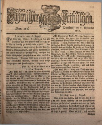 Bayreuther Zeitung Dienstag 6. September 1791