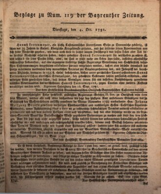 Bayreuther Zeitung Dienstag 4. Oktober 1791