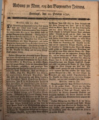 Bayreuther Zeitung Freitag 21. Oktober 1791