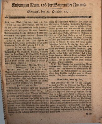 Bayreuther Zeitung Montag 24. Oktober 1791