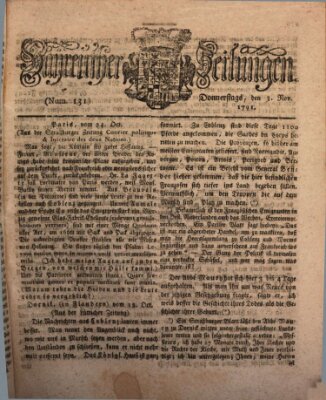 Bayreuther Zeitung Donnerstag 3. November 1791