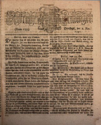 Bayreuther Zeitung Dienstag 8. November 1791