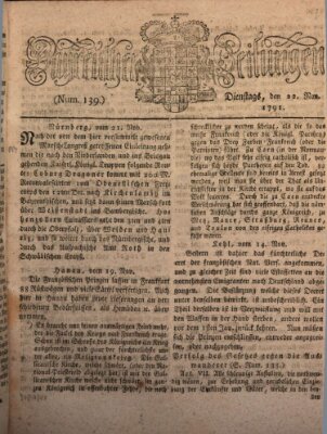 Bayreuther Zeitung Dienstag 22. November 1791