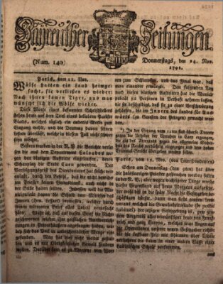 Bayreuther Zeitung Donnerstag 24. November 1791