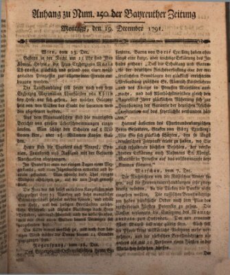 Bayreuther Zeitung Montag 19. Dezember 1791