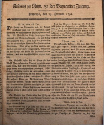 Bayreuther Zeitung Freitag 23. Dezember 1791