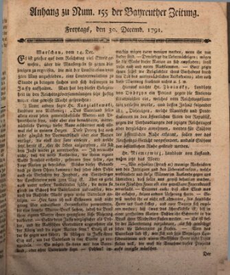 Bayreuther Zeitung Freitag 30. Dezember 1791