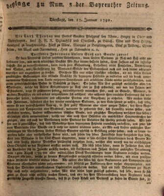 Bayreuther Zeitung Dienstag 17. Januar 1792