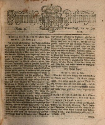 Bayreuther Zeitung Donnerstag 19. Januar 1792