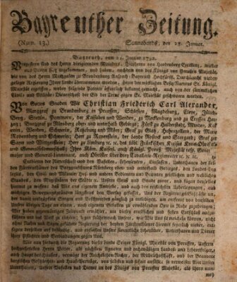 Bayreuther Zeitung Samstag 28. Januar 1792