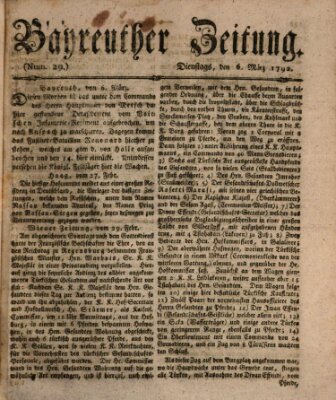 Bayreuther Zeitung Dienstag 6. März 1792