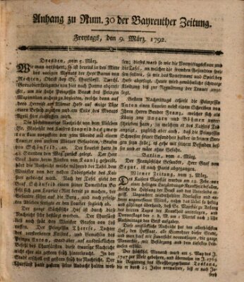 Bayreuther Zeitung Freitag 9. März 1792