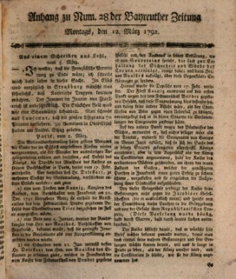 Bayreuther Zeitung Montag 12. März 1792