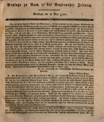 Bayreuther Zeitung Dienstag 8. Mai 1792