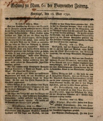 Bayreuther Zeitung Freitag 18. Mai 1792