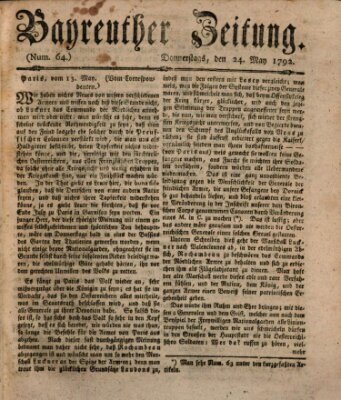 Bayreuther Zeitung Donnerstag 24. Mai 1792