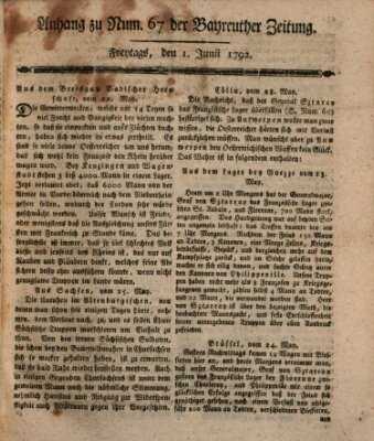 Bayreuther Zeitung Freitag 1. Juni 1792