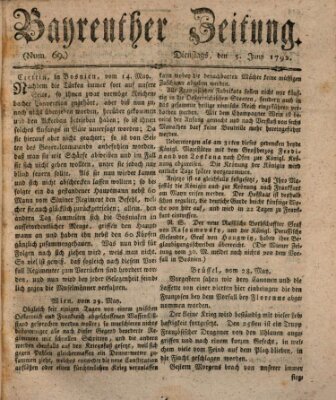 Bayreuther Zeitung Dienstag 5. Juni 1792