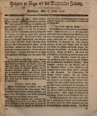 Bayreuther Zeitung Freitag 13. Juli 1792