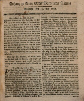 Bayreuther Zeitung Montag 16. Juli 1792