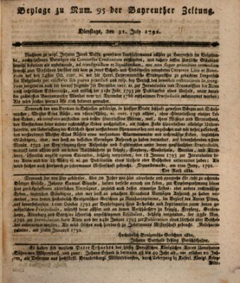 Bayreuther Zeitung Dienstag 31. Juli 1792