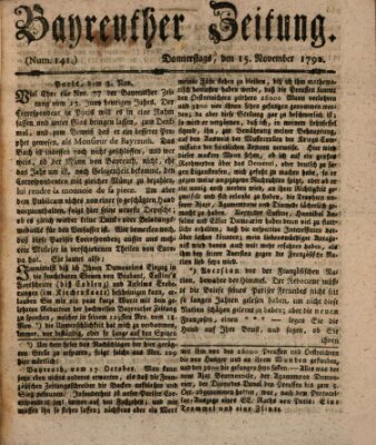 Bayreuther Zeitung Donnerstag 15. November 1792