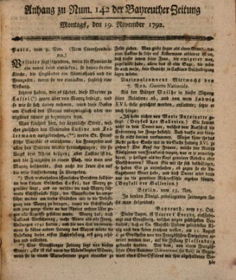 Bayreuther Zeitung Montag 19. November 1792