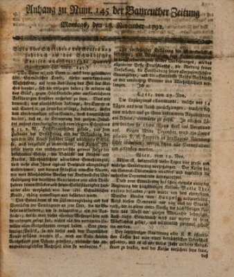 Bayreuther Zeitung Montag 26. November 1792