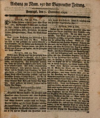 Bayreuther Zeitung Freitag 7. Dezember 1792