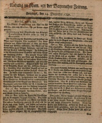 Bayreuther Zeitung Freitag 14. Dezember 1792