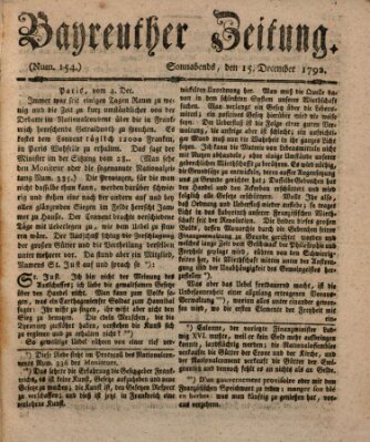 Bayreuther Zeitung Samstag 15. Dezember 1792