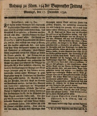 Bayreuther Zeitung Montag 17. Dezember 1792