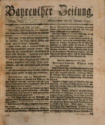 Bayreuther Zeitung Samstag 26. Januar 1793