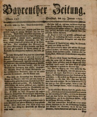 Bayreuther Zeitung Dienstag 29. Januar 1793