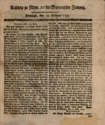 Bayreuther Zeitung Freitag 15. Februar 1793