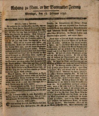 Bayreuther Zeitung Montag 18. Februar 1793