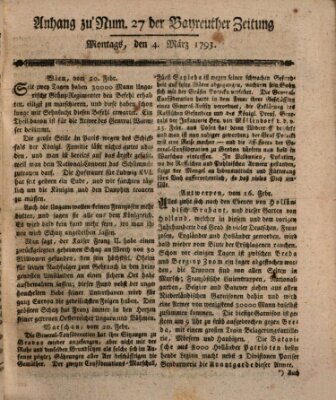 Bayreuther Zeitung Montag 4. März 1793