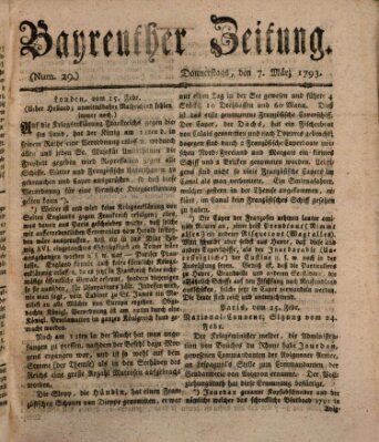 Bayreuther Zeitung Donnerstag 7. März 1793