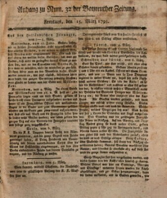 Bayreuther Zeitung Freitag 15. März 1793