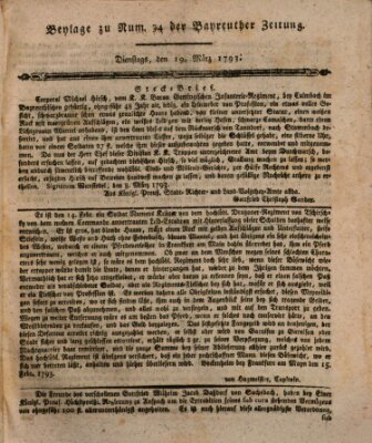 Bayreuther Zeitung Dienstag 19. März 1793