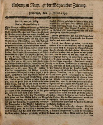 Bayreuther Zeitung Freitag 5. April 1793