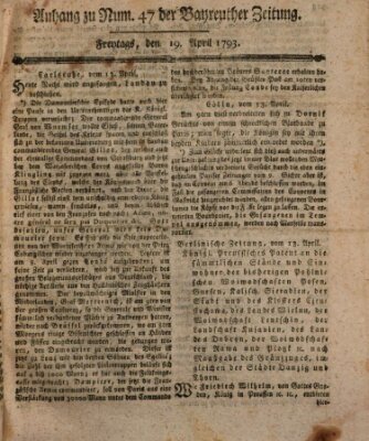 Bayreuther Zeitung Freitag 19. April 1793