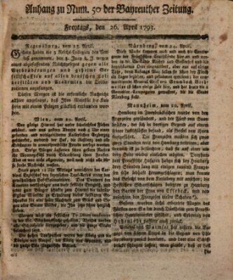 Bayreuther Zeitung Freitag 26. April 1793