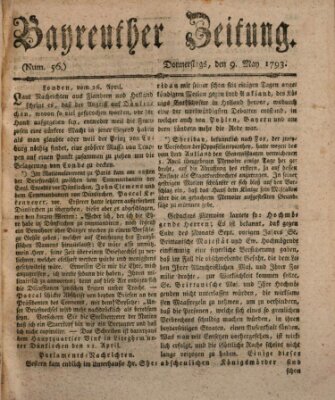 Bayreuther Zeitung Donnerstag 9. Mai 1793