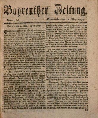 Bayreuther Zeitung Samstag 11. Mai 1793