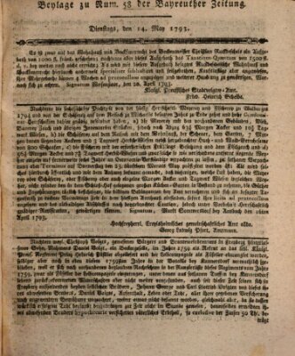 Bayreuther Zeitung Dienstag 14. Mai 1793