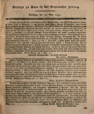 Bayreuther Zeitung Dienstag 28. Mai 1793