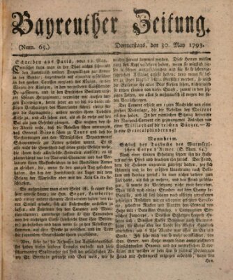 Bayreuther Zeitung Donnerstag 30. Mai 1793