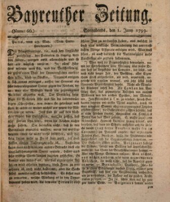 Bayreuther Zeitung Samstag 1. Juni 1793