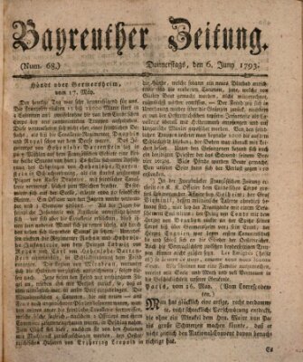 Bayreuther Zeitung Donnerstag 6. Juni 1793